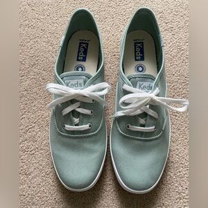 Keds Mint Green Canvas Low-Top Sneakers with White Laces